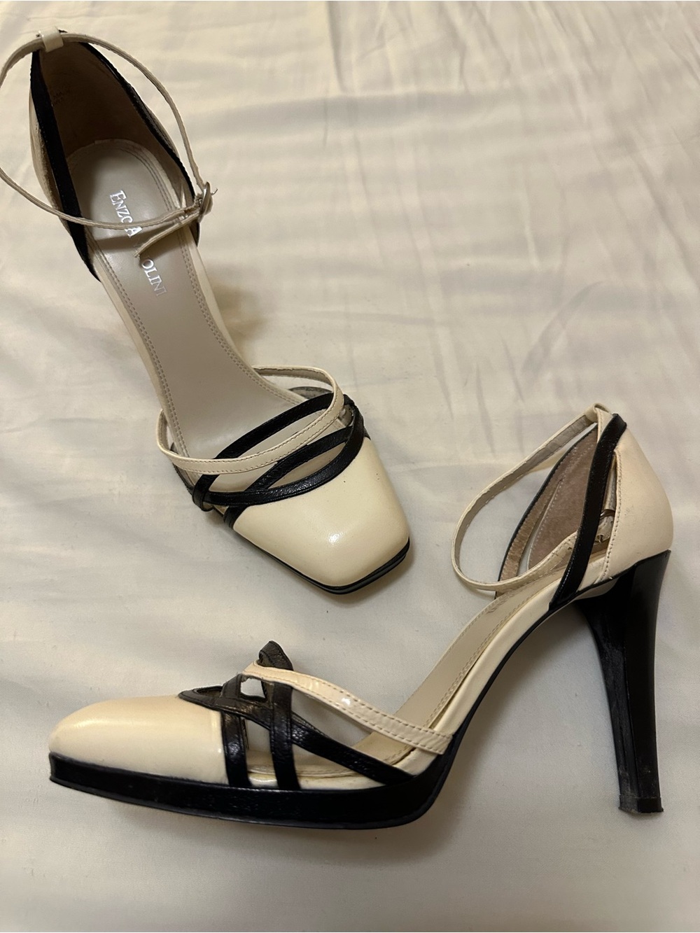 Two-Tone Ankle-Strap Heels